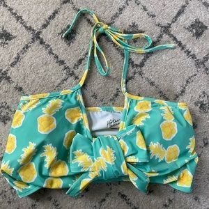 KJ Yellow Pineapple Tied-up Top